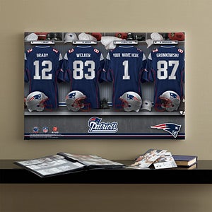 Personalized New England Patriots NFL Locker Room Canvas Print - 10907
