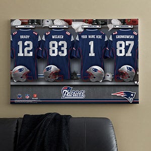 Personalized New England Patriots NFL Locker Room Canvas Print - 10907