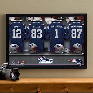 Personalized New England Patriots NFL Locker Room Canvas Print - 10907