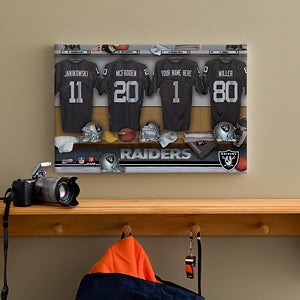 Personalized Oakland Raiders NFL Locker Room Canvas Print - 10908