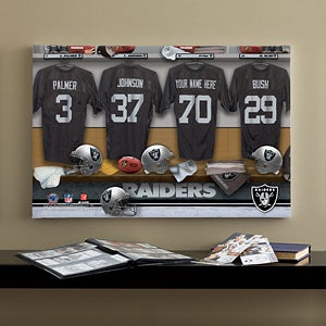 Personalized Oakland Raiders NFL Locker Room Canvas Print - 10908