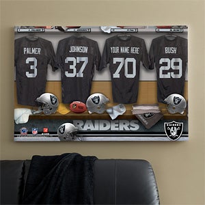 Personalized Oakland Raiders NFL Locker Room Canvas Print - 10908