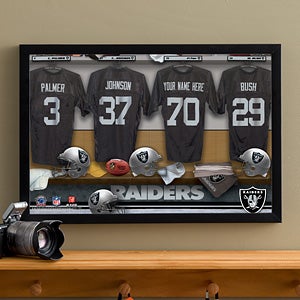 Personalized Oakland Raiders NFL Locker Room Canvas Print - 10908