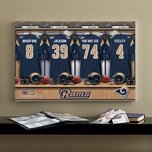 Personalized St. Louis Rams NFL Locker Room Canvas Print - 10909