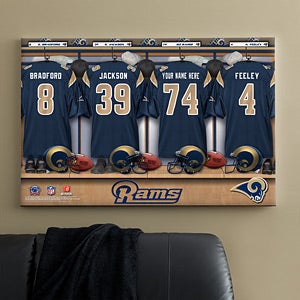 Personalized St. Louis Rams NFL Locker Room Canvas Print - 10909