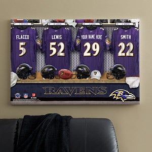 Personalized Baltimore Ravens NFL Locker Room Canvas Print - 10910