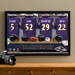 Personalized Baltimore Ravens NFL Locker Room Canvas Print - 10910