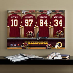 Personalized Washington Redskins NFL Locker Room Canvas Print - 10911