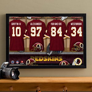 Personalized Washington Redskins NFL Locker Room Canvas Print - 10911