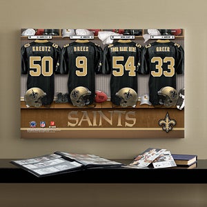 Personalized New Orleans Saints NFL Locker Room Canvas Print - 10912