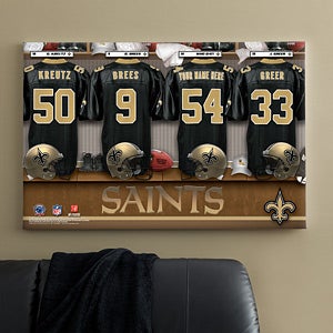 Personalized New Orleans Saints NFL Locker Room Canvas Print - 10912