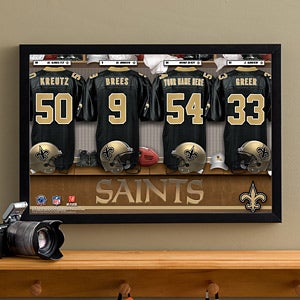Personalized New Orleans Saints NFL Locker Room Canvas Print - 10912