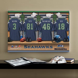 Personalized Seattle Seahawks NFL Locker Room Canvas Print - 10913