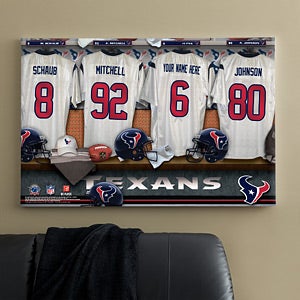 Personalized Houston Texans NFL Locker Room Canvas Print - 10915