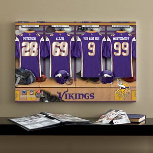 Personalized Minnesota Vikings NFL Locker Room Canvas Print - 10917