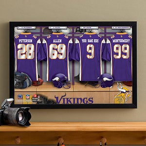 Personalized Minnesota Vikings NFL Locker Room Canvas Print - 10917
