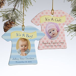 Personalized Baby Photo Christmas Ornaments - It's A Boy or Girl - 10925