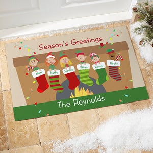 Personalized Christmas Doormats - Stocking Family - 10930
