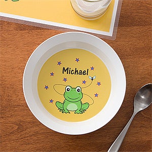 Personalized Kids Dinner Sets - Frog Plate & Bowl - 10942D