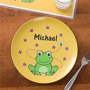 Personalized Kids Dinner Sets - Frog Plate & Bowl - 10942D