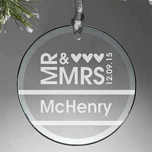 Personalized Wedding Christmas Ornaments - Mr & Mrs - 10952