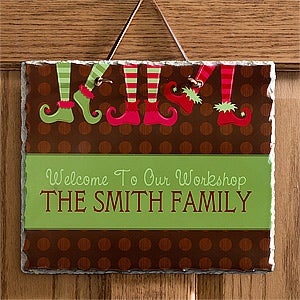 Personalized Christmas Wall Sign - Santa's Workshop - 10956