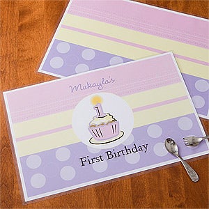 Personalized Kids Placemats - First Birthday Girl - 10980