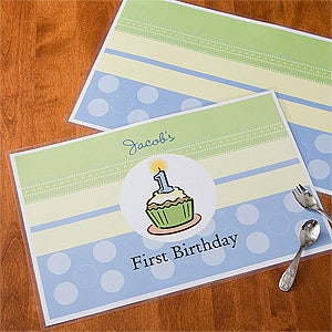 Personalized Kids Placemats - First Birthday Boy - 10981