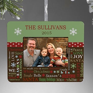 Personalized Christmas Ornament Picture Frame - Holiday Memories - 10993