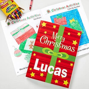 Personalized Christmas Coloring Book & Crayon Set - 10995