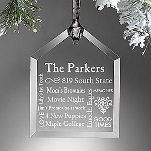 Personalized Christmas Ornaments - Family Home - 10999
