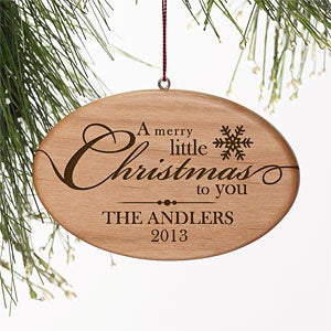 Personalized Wood Christmas Ornaments - Merry Little Christmas - 11001