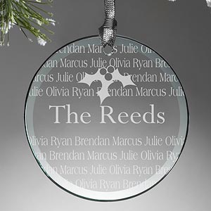 Personalized Glass Christmas Ornaments - Holiday Greetings - 11003