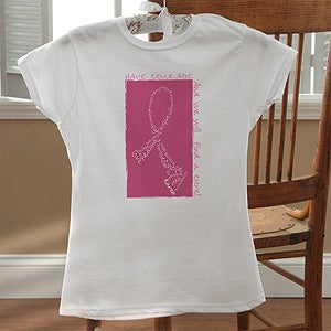 Personalized Breast Cancer Awareness Pink Ribbon Clothing - Never Give Up - 11012