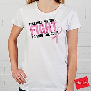 Personalized Pink Ribbon Breast Cancer Awareness Apparel - Find A Cure - 11019
