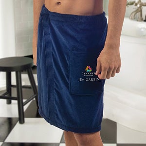 Men's Embroidered Logo Velour Towel Wrap - 11041