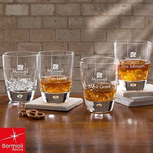 Bormioli Rocco® Corporate Logo Rocks Glass Set of 4  - 11043