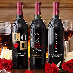 Personalized Romantic Wine Bottles  - 11166D