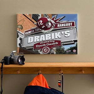 Alabama Crimson Tide Collegiate Football Personalized Pub Sign Canvas - 11167
