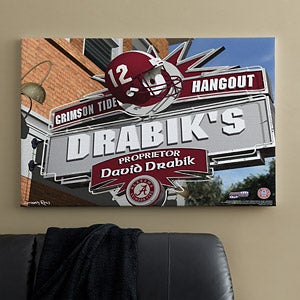 Alabama Crimson Tide Collegiate Football Personalized Pub Sign Canvas - 11167