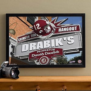 Alabama Crimson Tide Collegiate Football Personalized Pub Sign Canvas - 11167
