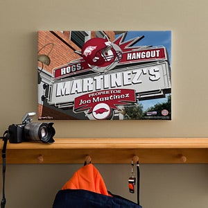 Arkansas Razorbacks Collegiate Football Personalized Pub Sign Canvas - 11173