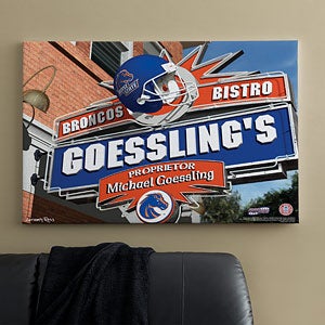 Boise State Broncos Collegiate Football Personalized Pub Sign Canvas - 11175
