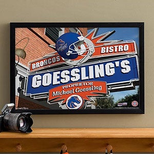 Boise State Broncos Collegiate Football Personalized Pub Sign Canvas - 11175