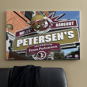 Florida State Seminoles Collegiate Football Personalized Pub Sign Canvas - 11176