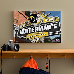 Iowa Hawkeyes Collegiate Football Personalized Pub Sign Canvas - 11177