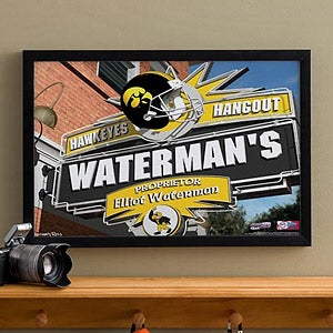 Iowa Hawkeyes Collegiate Football Personalized Pub Sign Canvas - 11177