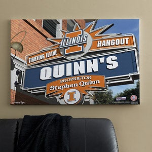 University of Illinois Fighting Illini Collegiate Football Personalized Pub Sign Canvas - 11178