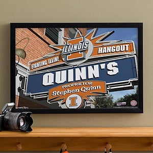 University of Illinois Fighting Illini Collegiate Football Personalized Pub Sign Canvas - 11178