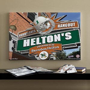 Miami Hurricanes Collegiate Football Personalized Pub Sign Canvas - 11185